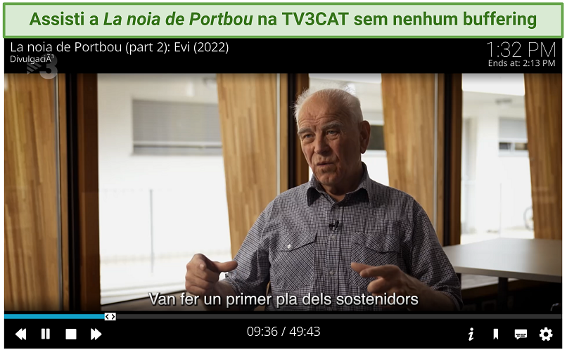 Uma captura de tela mostrando que você pode assistir ao conteúdo no complemento TV3CAT sem interrupções
