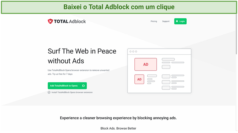 Screenshot showing how to download Total Adblock from its website