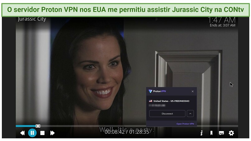 A screenshot showing Proton VPN is a great option for enjoying HD content on Kodi