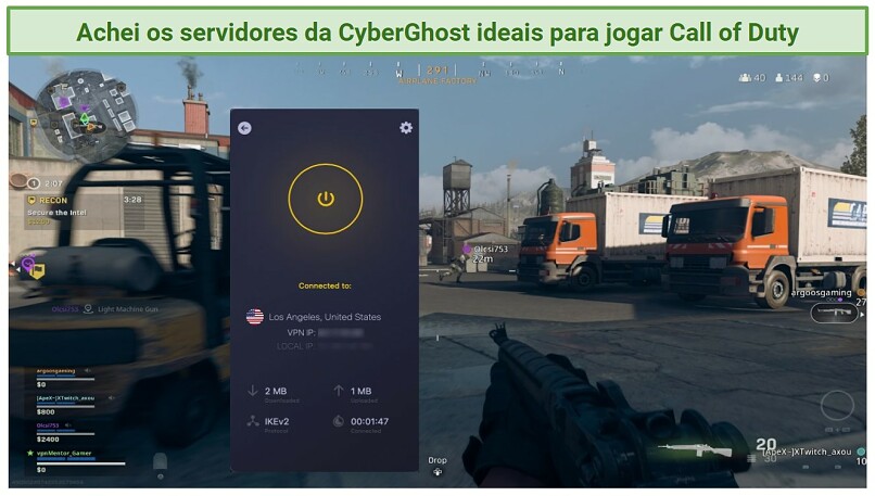 Graphic showing Call of Duty with CyberGhost