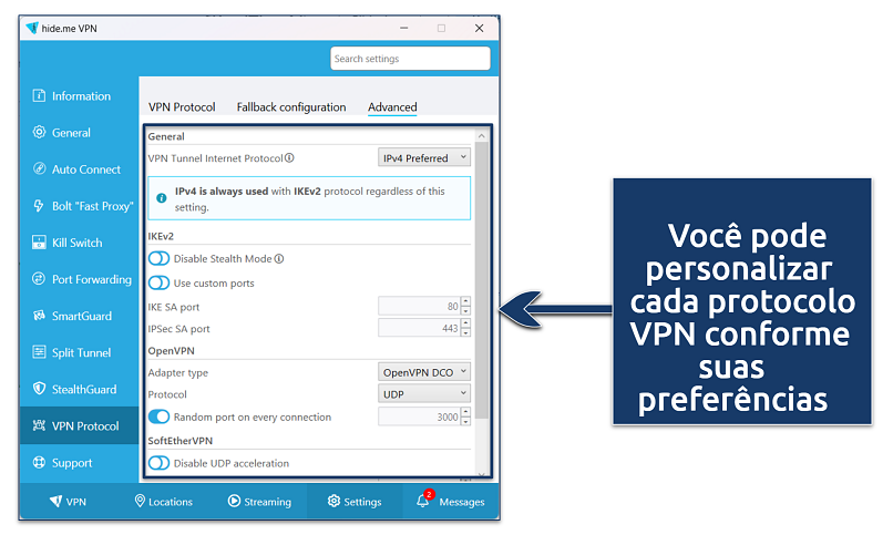 Screenshot showing how to optimize hideme VPN for Windows