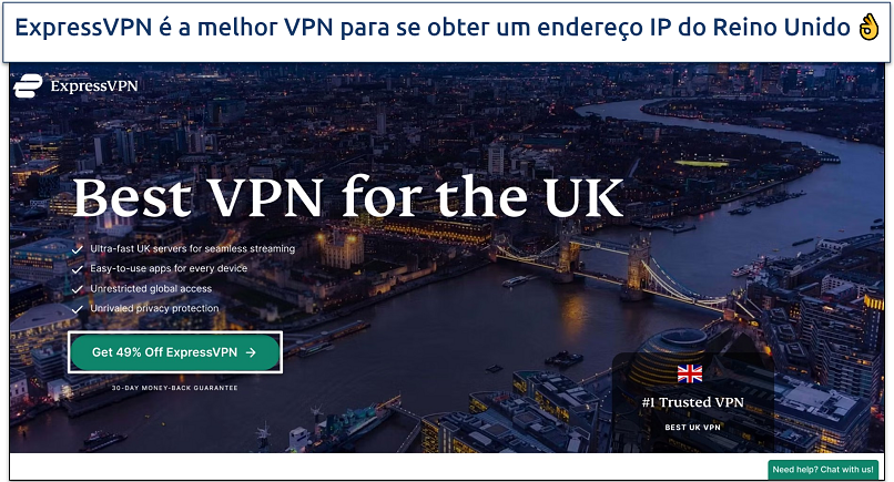 A screenshot ExpressVPN's website