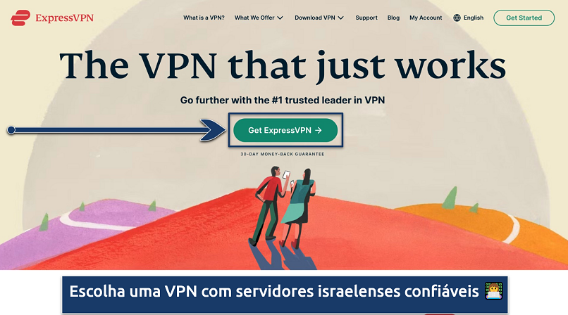 Screenshot showing the signup page on the ExpressVPN website