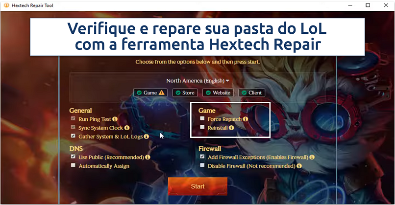 Imagem da ferramenta HexTech para corrigir lags e problemas de FPS no LoL