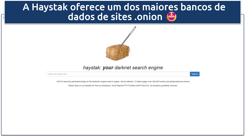 Captura de tela do buscador Haystack